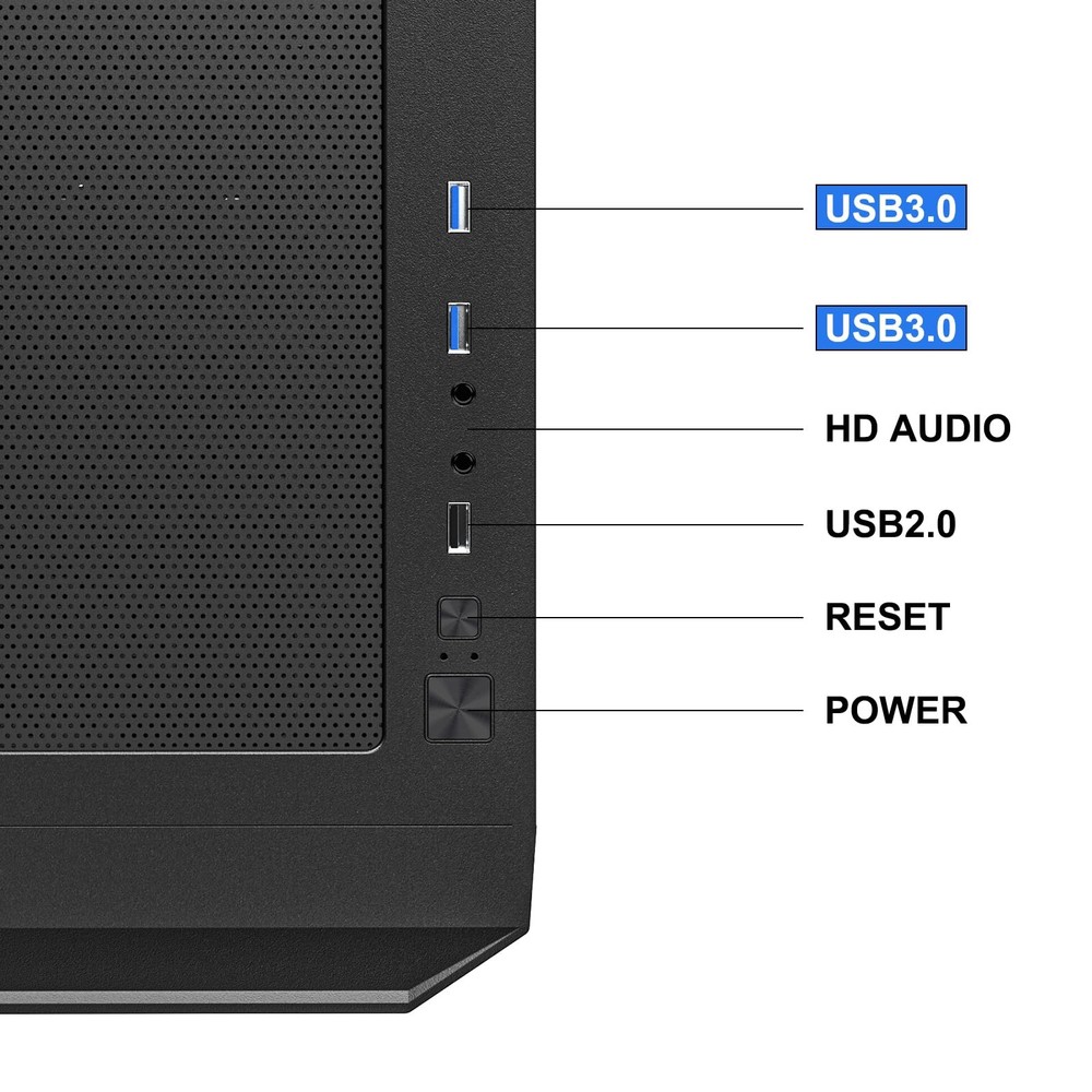 DARKROCK Classico Max Storage Master E-ATX Computer Case with 4x120mm Black Fan,