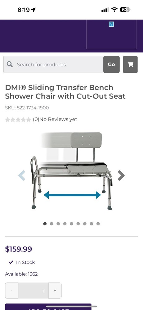 DMI Heavy Duty Transfer Bench with Cut-Out Seat