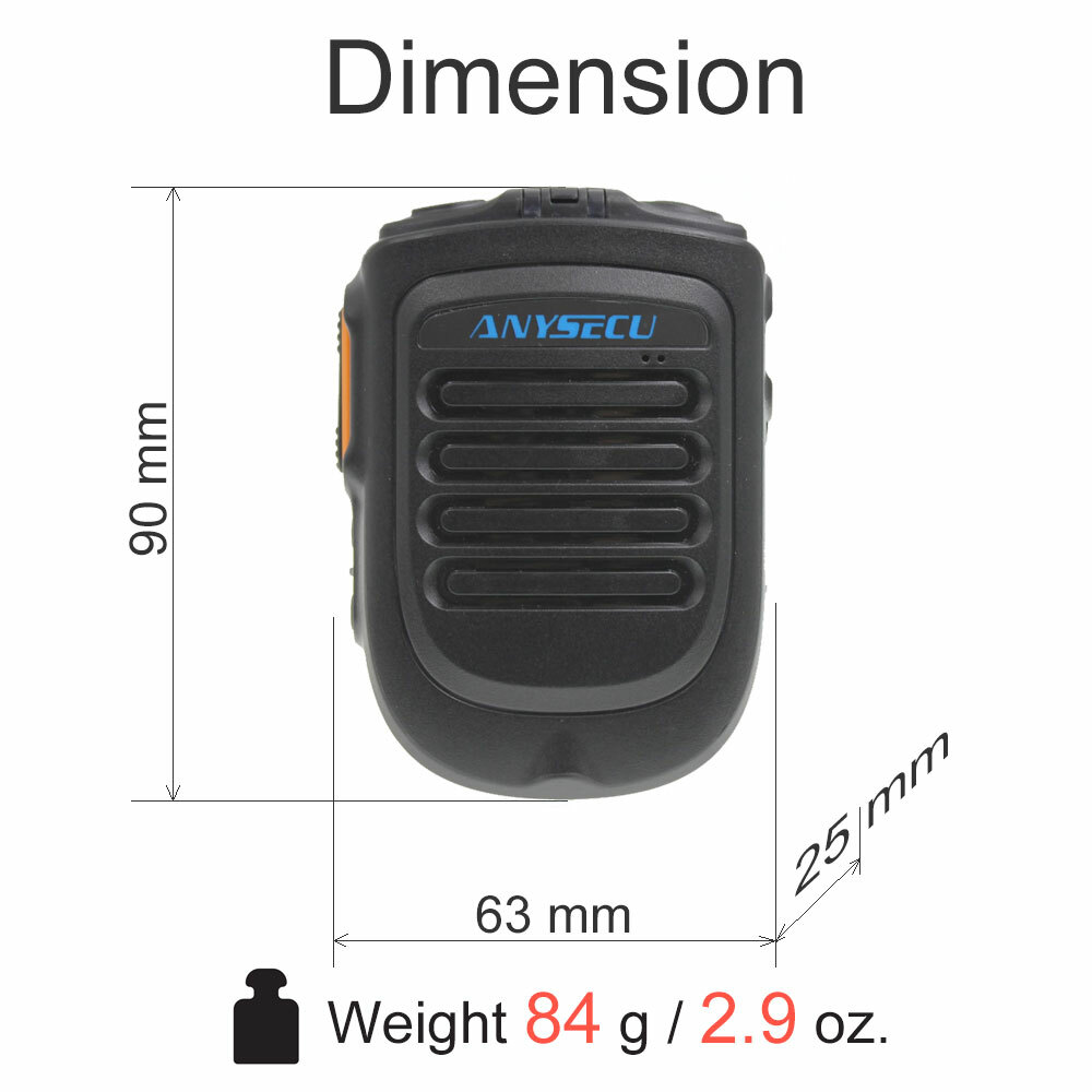 Anysecu B01 Wireless Bluetooth PPT Zello Microphone for Network Android Radio