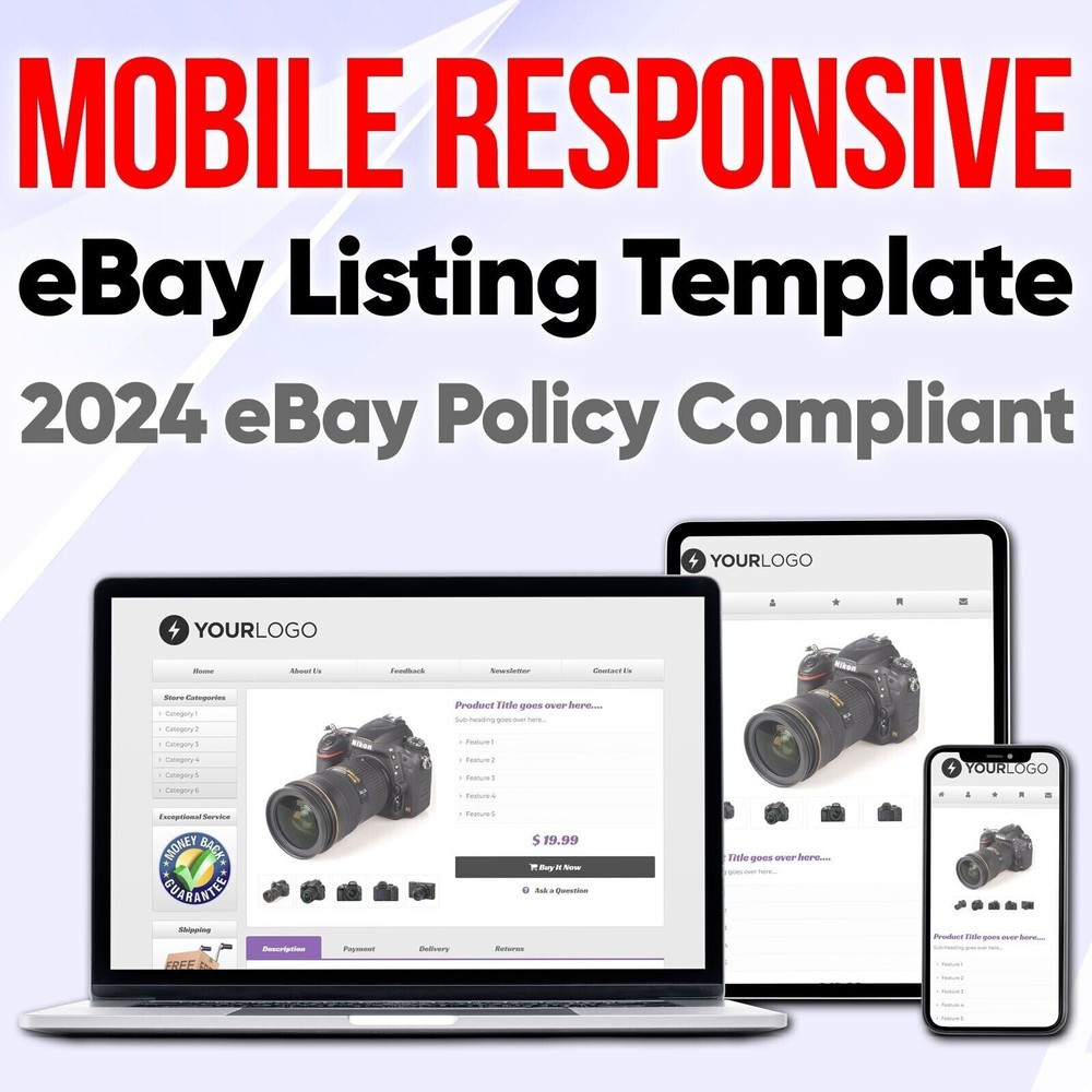 listing template Ebay Design Responsive Professional 2024