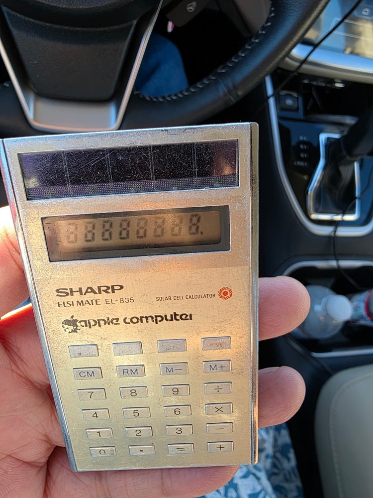 Sharp Solar Cell Calculator EL-835 "Apple Computer" model