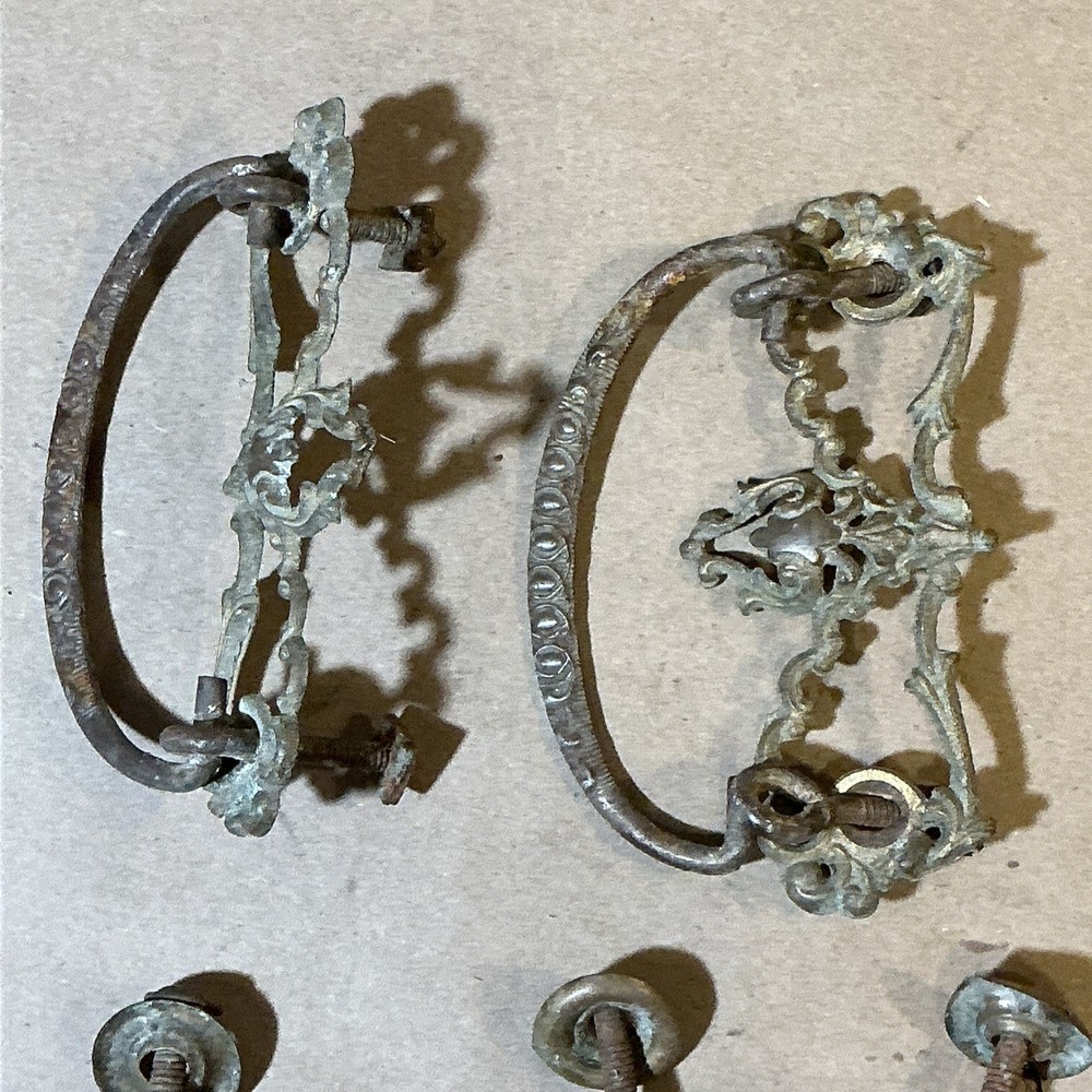 Set Of Misc. Cast Iron Victorian Drawer Pulls / Hardware As Is INV-AT22