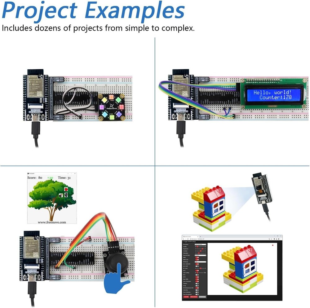 Dual-Core 240 MHz Microcontroller Kit: 122 Projects, WiFi & Bluetooth Included