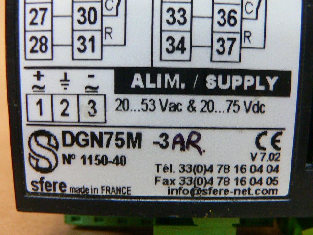 Sfere Dgn75m-3Ar Digital Panel Meter