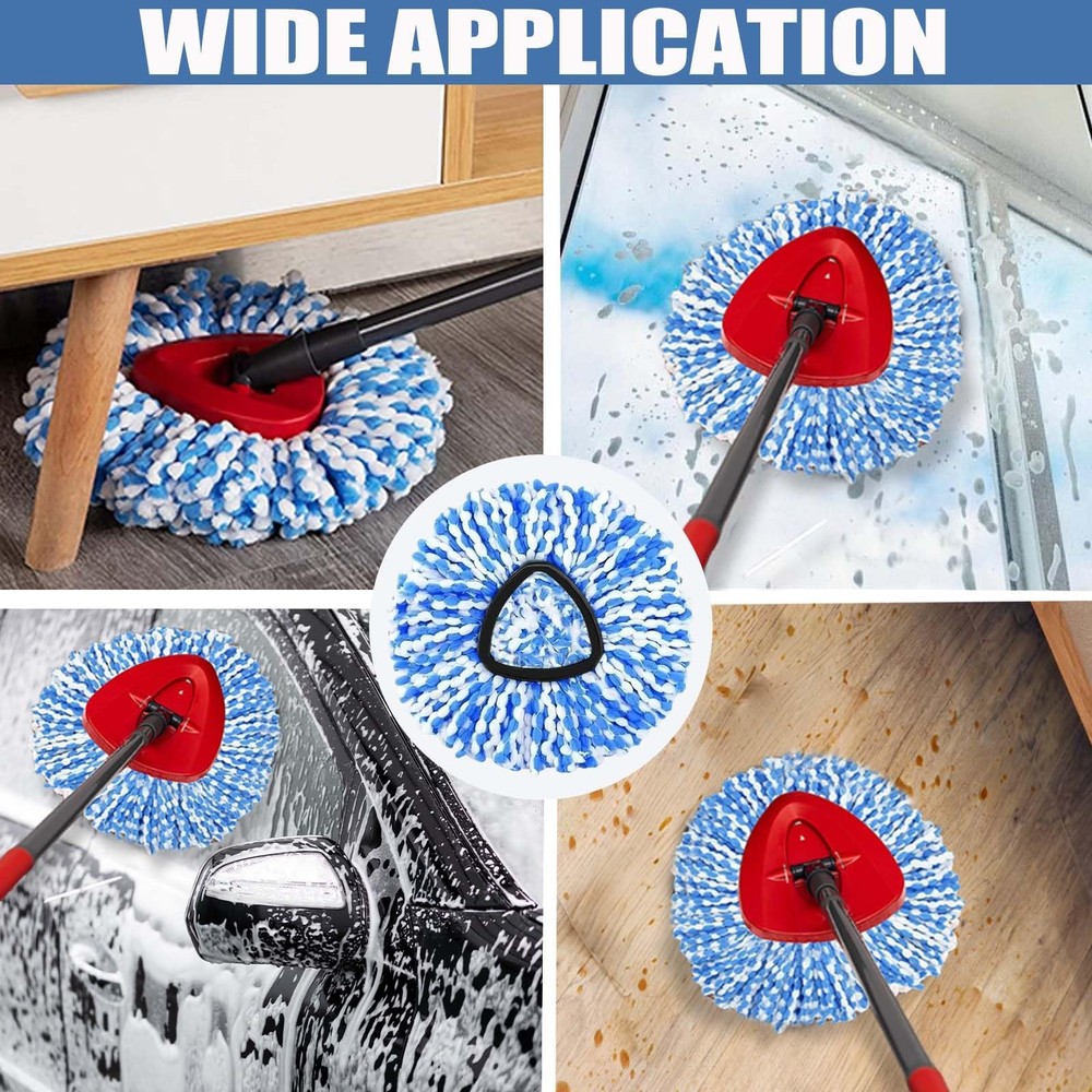3Pk Spin Mop Head Ocedar Rinse Clean 2 Tank System Microfiber Replacement Heads