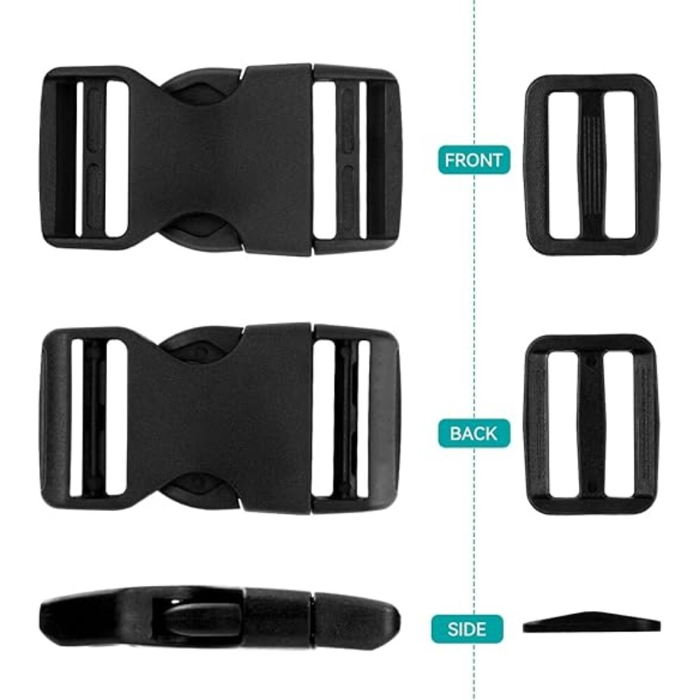 10 Set 1 Inch Heavy Duty Buckles Quick Side Release Buckles Dual Adjustable