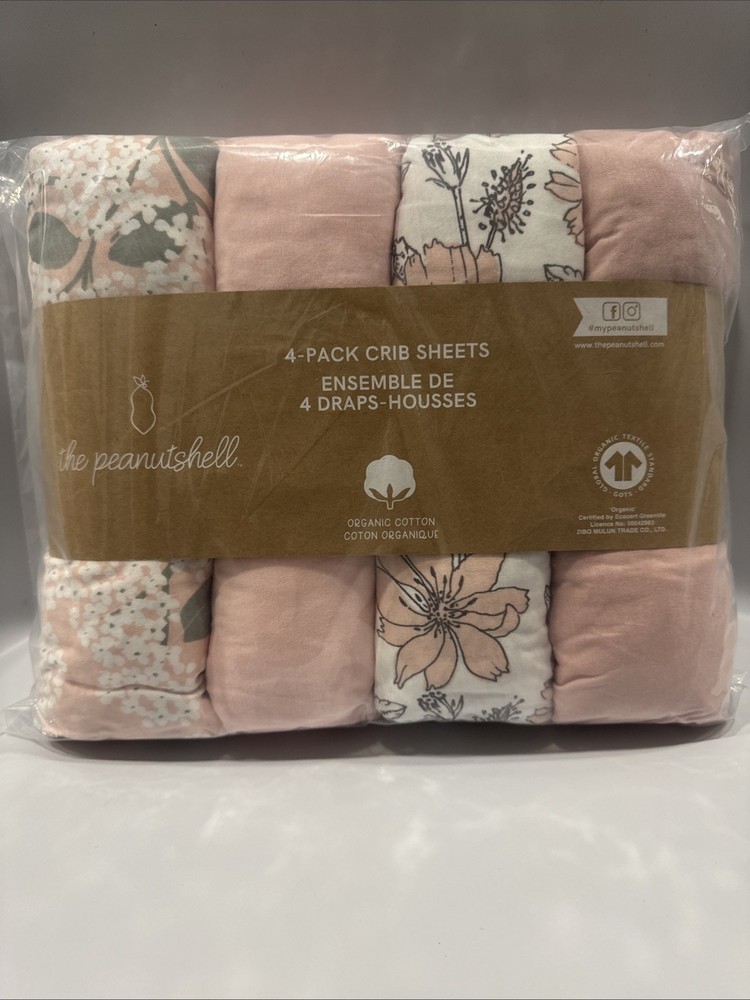 4-Pack Organic Cotton Fitted Crib Sheets