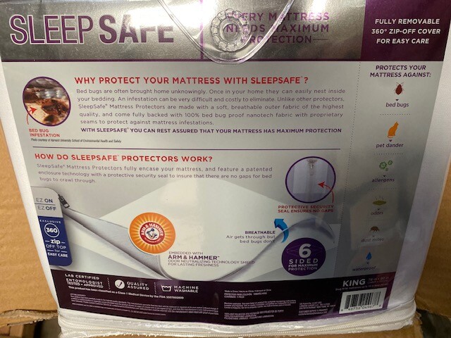 Sleep Safe Ultimate Anti-Bed Bug Mattress Protector, King (NEW)