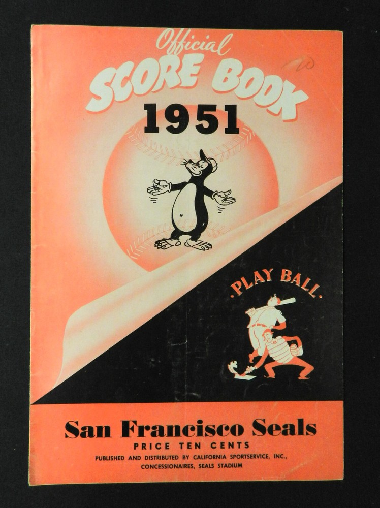 1951 San Francisco Seals Baseball Score Book Program
