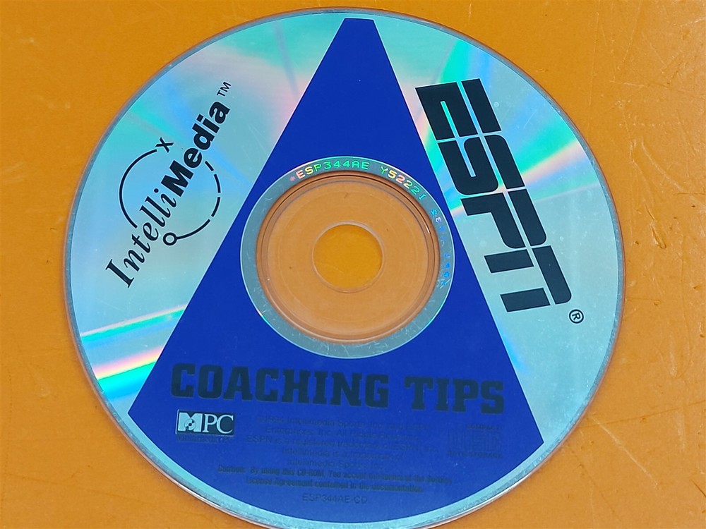 ⭐️⭐️⭐️⭐️⭐️ Vintage 1994 IntelliMedia ESPN Coaching Tips CD Disc