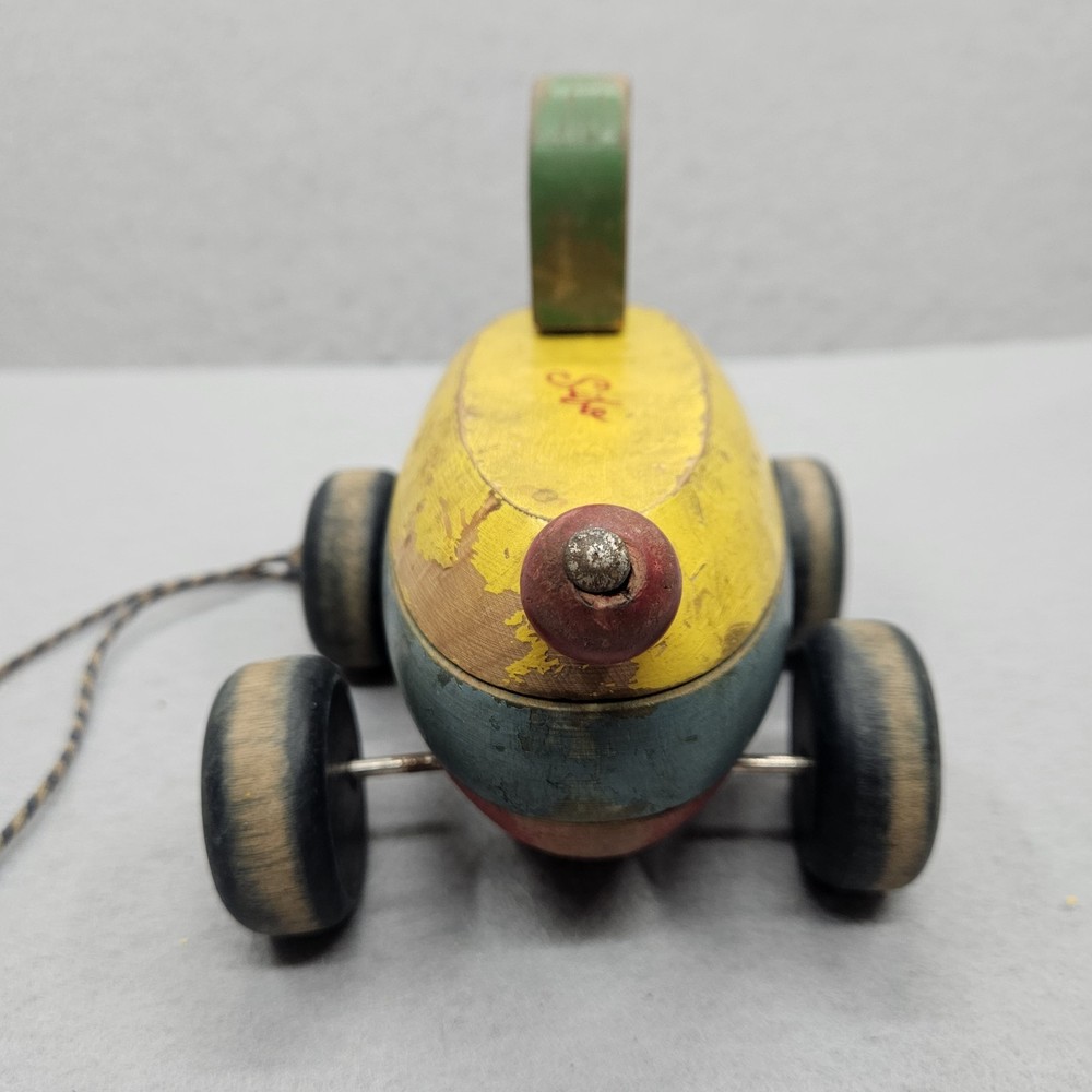 Vintage Sifo Pull Duck Wooden 1960’s With Pull String