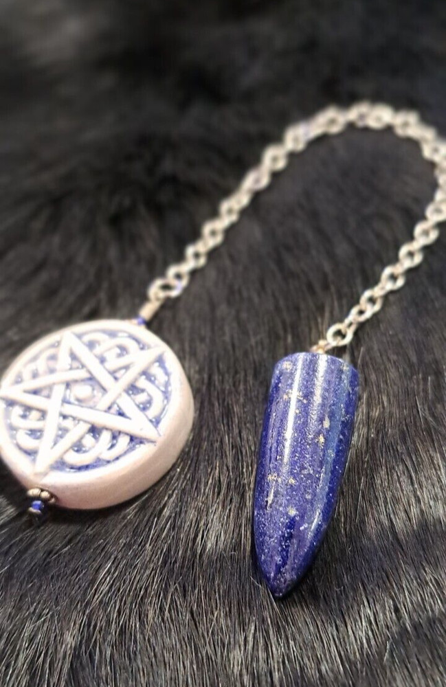 Lapis Lazuli Celtic Knot Pentagram Pendulum