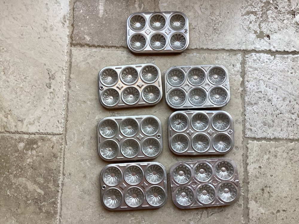 7 Aluminum Mini Muffin Cupcake Pans 6 Cavity