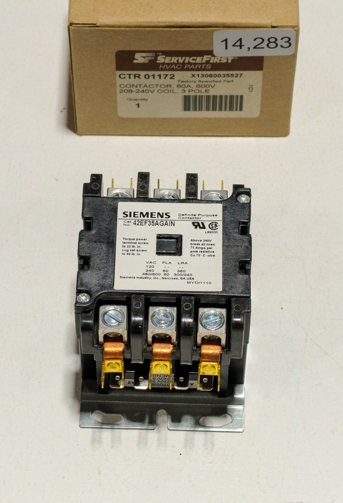 Trane Service First CTR01172 42EF35AGAIN Definite Purpose Contactor