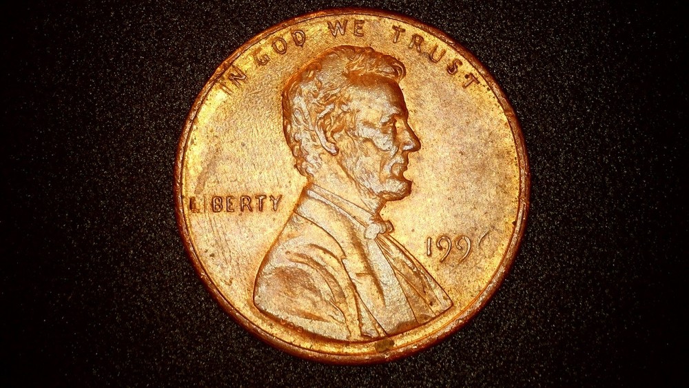 1996 Lincoln Penny Front Missing Numbers & Letters DDR