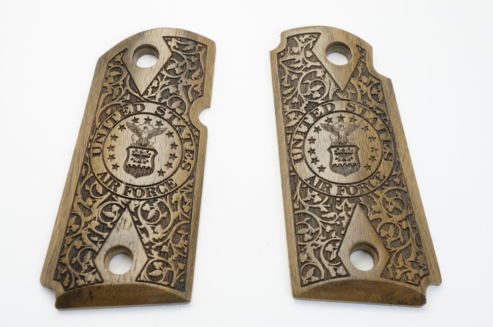 CUSTOM WALNUT *FLORA-UNITED STATES AIR FORCE* KIMBER MICRO 9  GRIPS