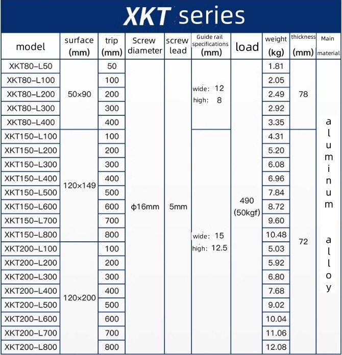 X-axis guide rail fine adjustment slide table XKT200-L100 trip 100mm