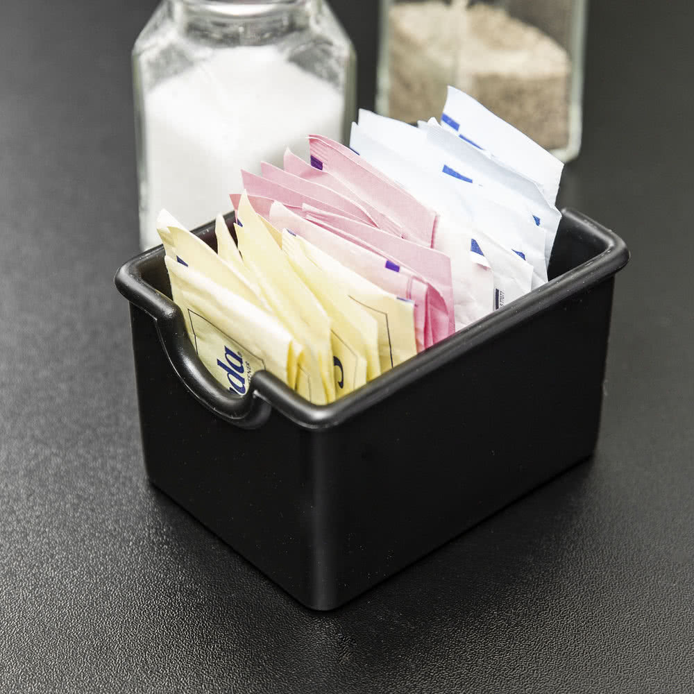 BLACK PLASTIC SUGAR PACKET HOLDER CADDY