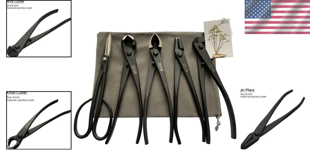 Professional 5-Piece Bonsai Tools Set - Precision Cutters & Lightweight Design