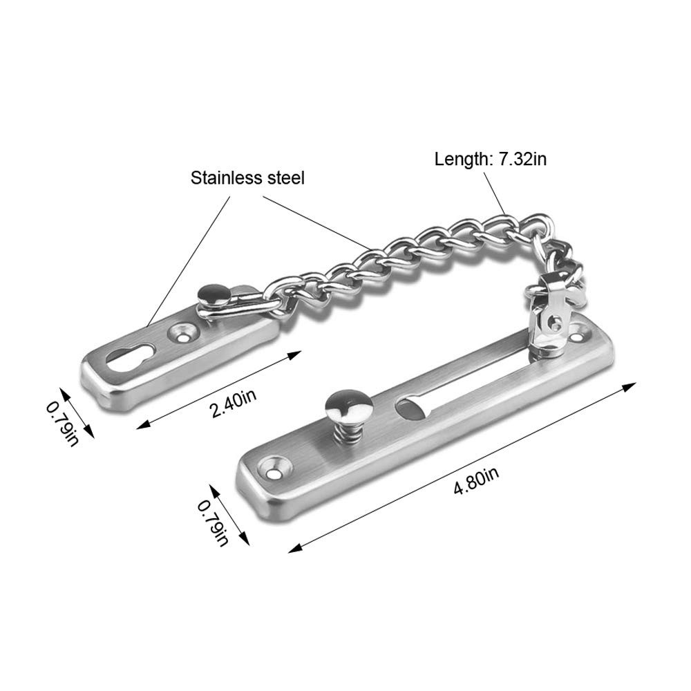 Anti-Theft Lock Security Chain Door Guard Reinforced Solid Latch Clasp...