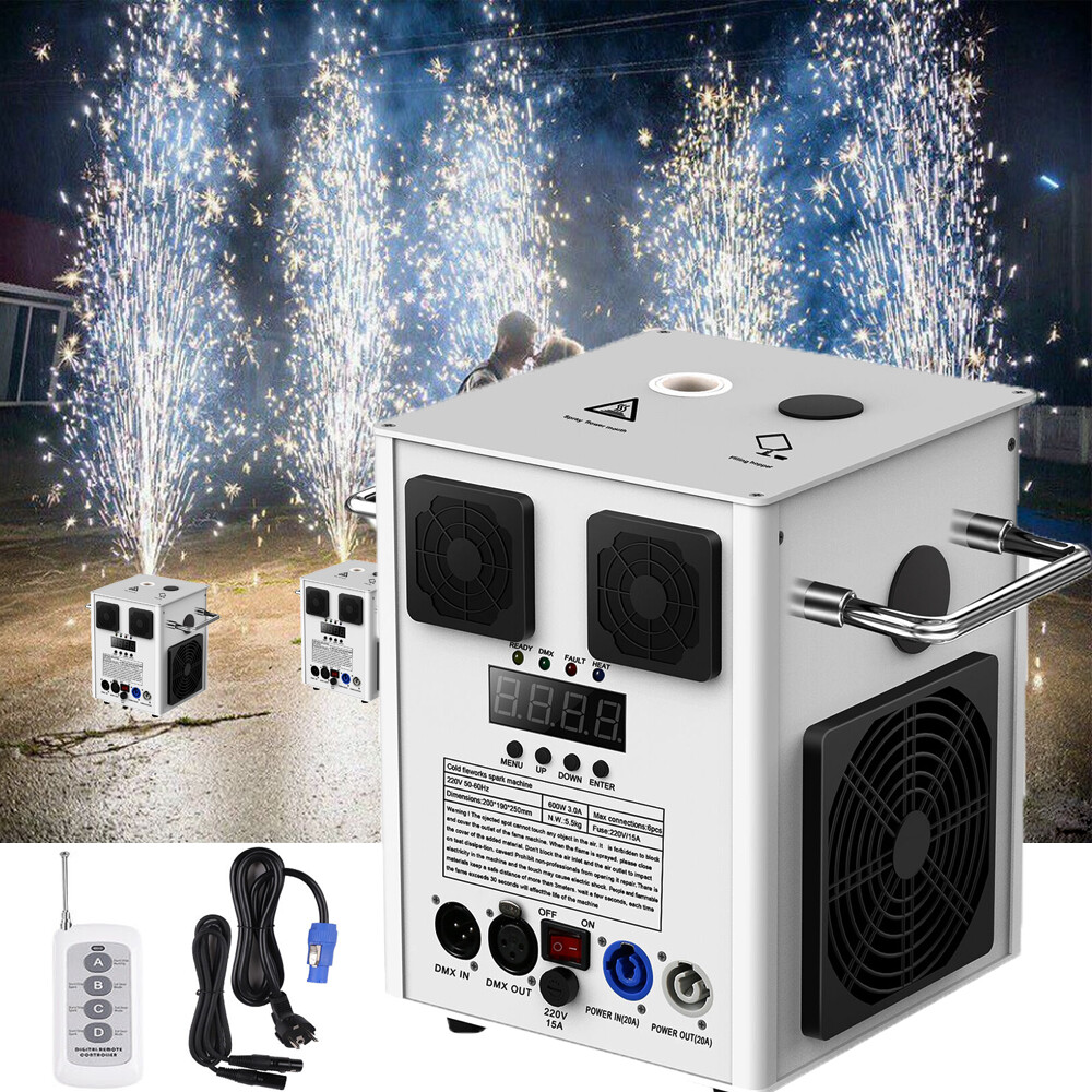 700W Cold Spark Firework Machine Stage Effect Wedding DMX DJ Party w/Flight Case