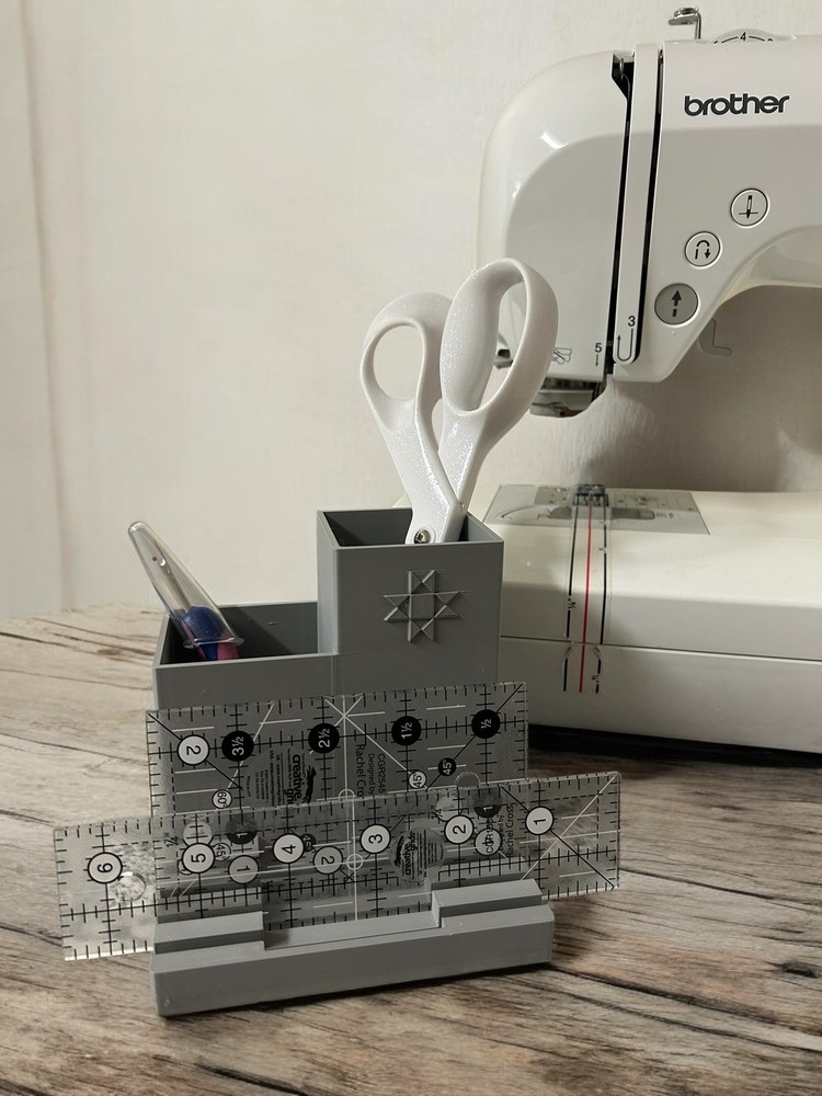 Quilt ruler and Sewing Notion Holder