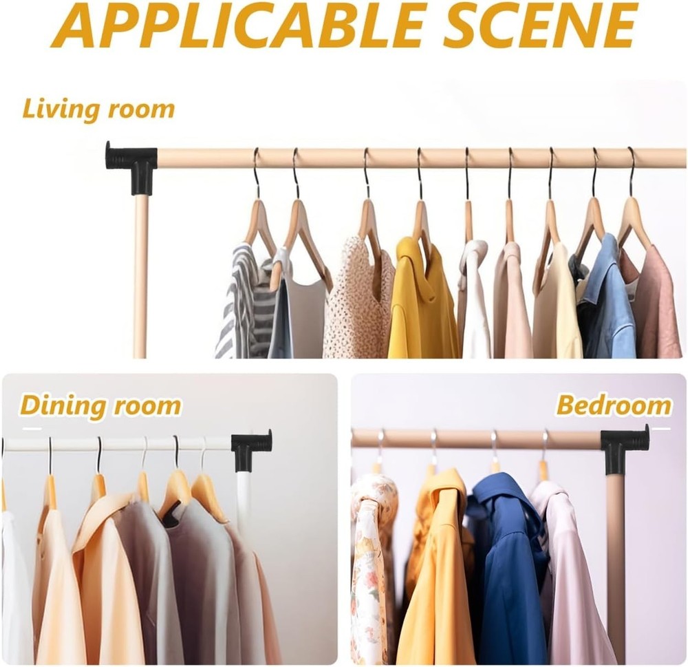 2 Pack Right Angle Clothes Rack Connectors - Essential Laundry Accessories