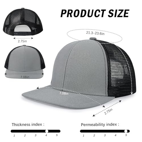 Trucker Hat Breathable Mesh Baseball Cap Snapback Hat #2 Navywhite Greyblack