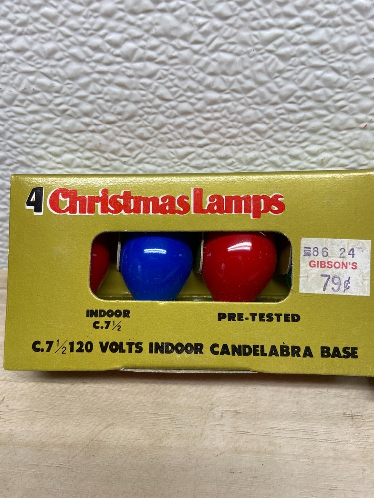 Vtg Multy Colored 2 Pack Christmas Lights Replacement Bulbs 4Pc Each # C 7.5