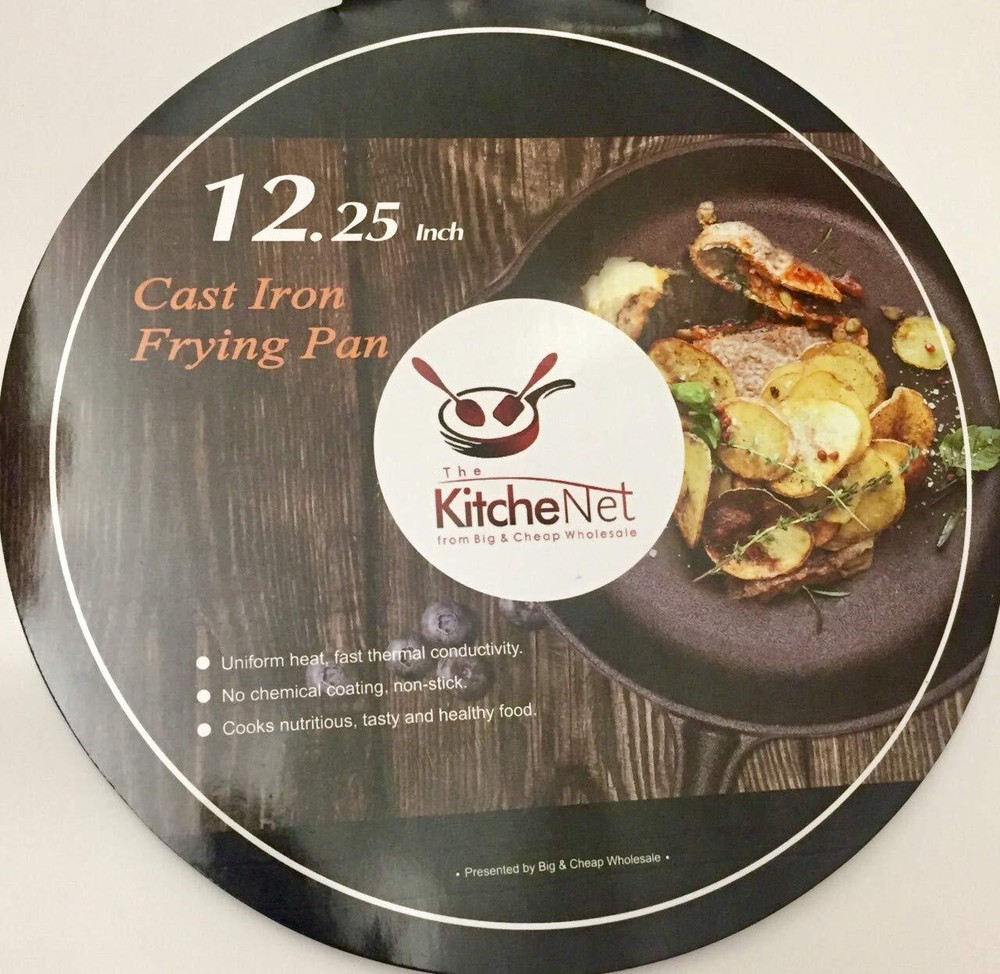 The KitcheNet Cast Iron Skillet Pan 12"