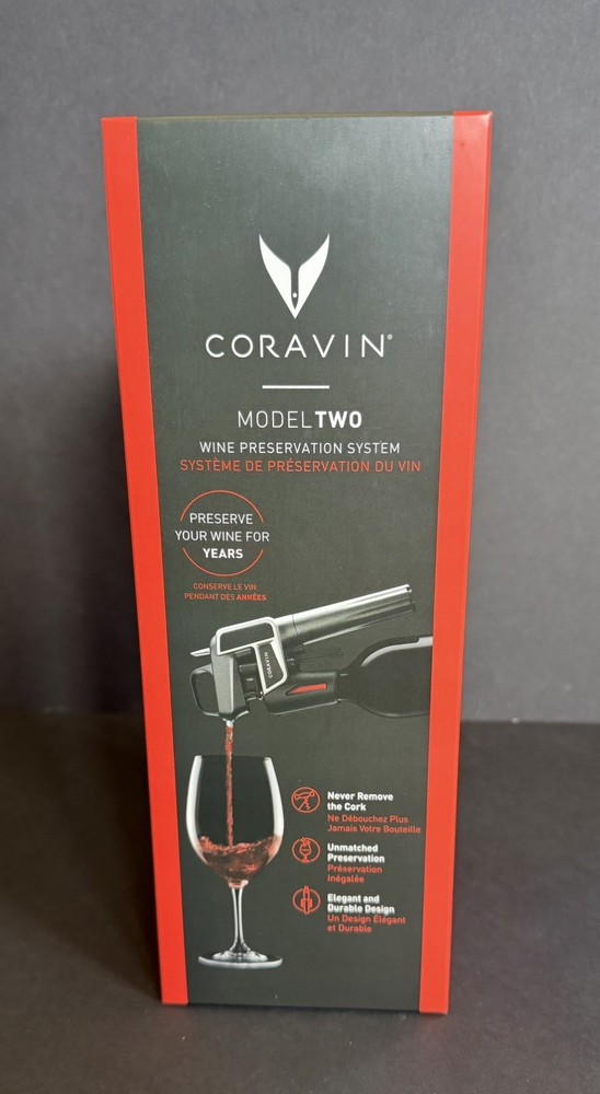 CORAVIN Model Two Wine Preservation System - NEW Open Box - **NO Argon Tanks**