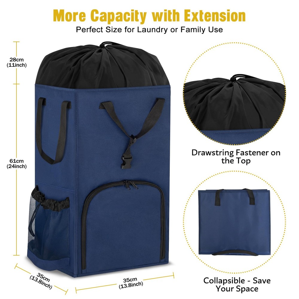 110L Backpack Laundry Bag, Laundry Backpack Heavy Duty with Shoulder Straps, ...
