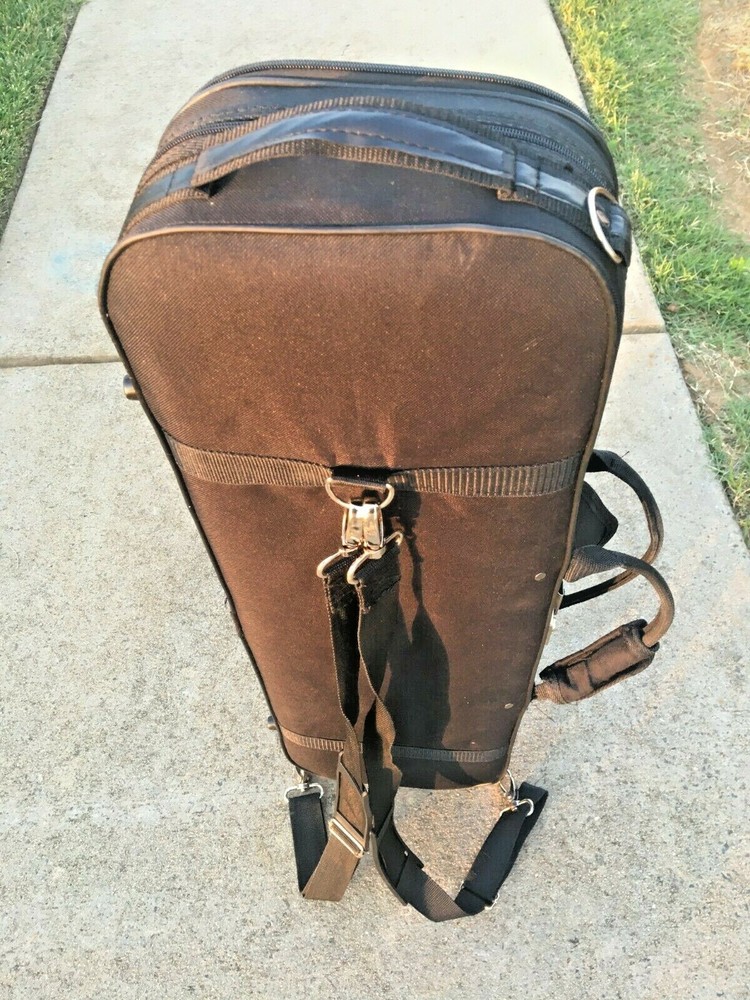 Violin Case Bag Zipper Backpack Strap Softcover Black Cloth Plastic Handle