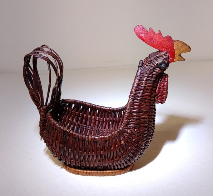Chicken & Rooster Wicker Crafting Baskets