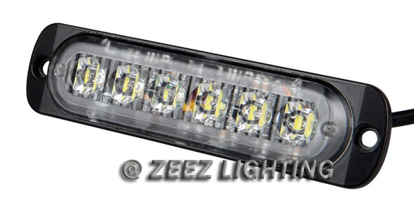 1X White 6 LED Emergency Hazard Flash Warning Caution Beacon Strobe Light Bar#09