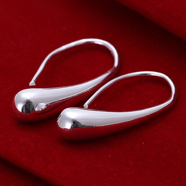 2PCS 925 Sterling Silver Threader Drop Dangle Hook Earrings teardrop hanging