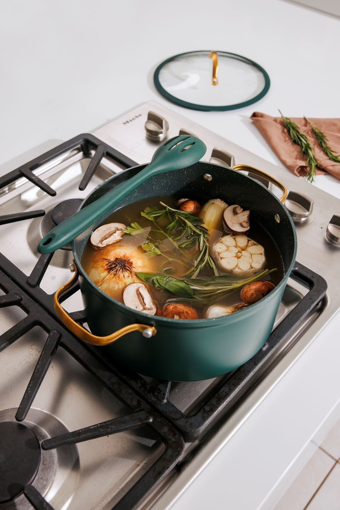 Thyme & Table 12-Piece Ceramic Non-Stick Granite Collection - Hunter Green