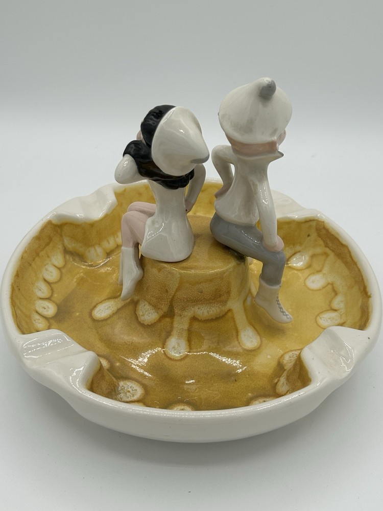 Vintage MCM Pixie/Elf Ceramic Ashtray 1960 Hobbyist Condition Issues Please Read
