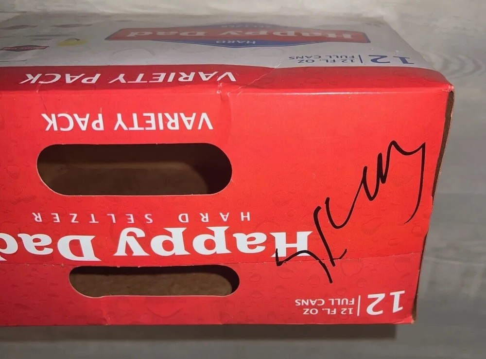 Kyle Forgeard & Aaron Steinberg Happy Dad Autographed Signed 12 Pack Empty Case