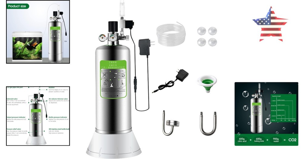 Co2 Generator System Kit - Automatic Pressure Relief Valve - Stable Output