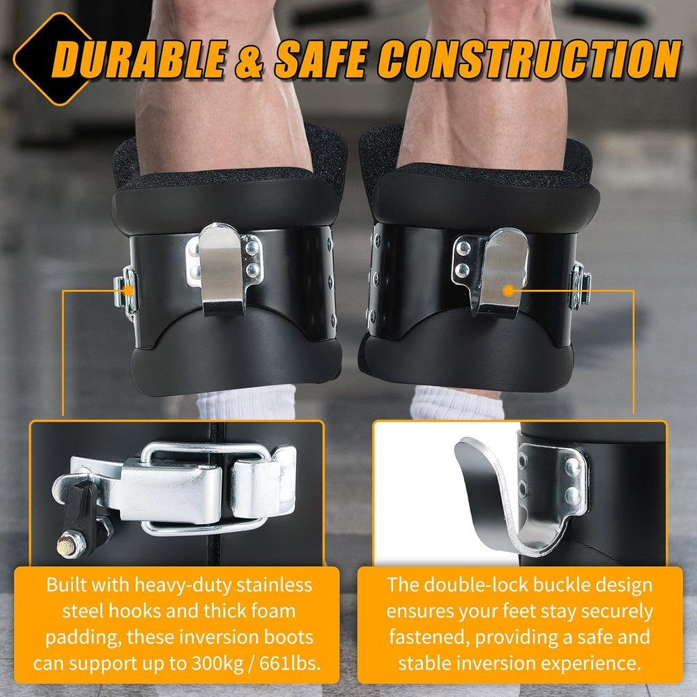 Gravity Inversion Boots with 2 Hooks, Anti Gravity Hanging Boots for Core Streng