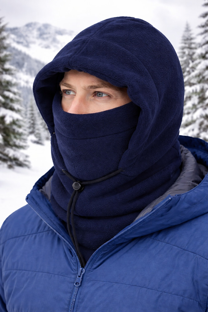 Fleece Snood with Elasticated Neck Thermal All in One, Toggle Pull String