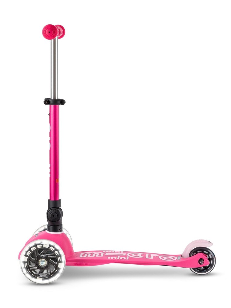 Micro Kickboard - Mini Deluxe Foldable LED Scooter, 3-Wheeled, Lean-to-Steer,...