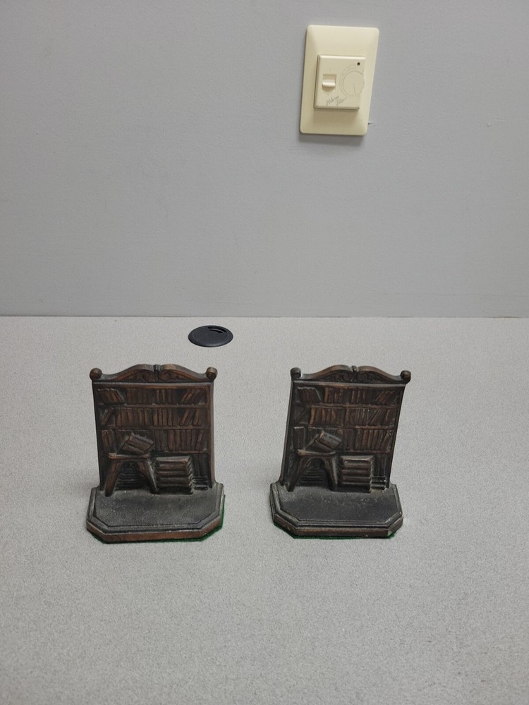 Cast Metal Libary Book Stack Bookends