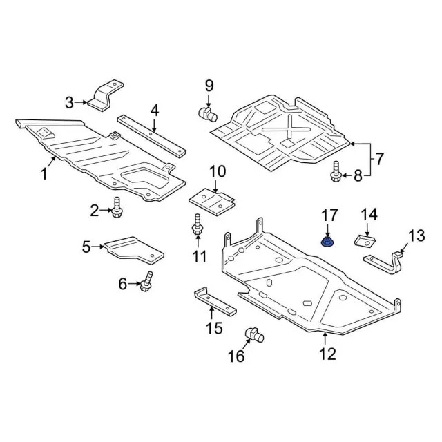 Genuine Ford Radiator Support Splash Shield Nut W717634-S439