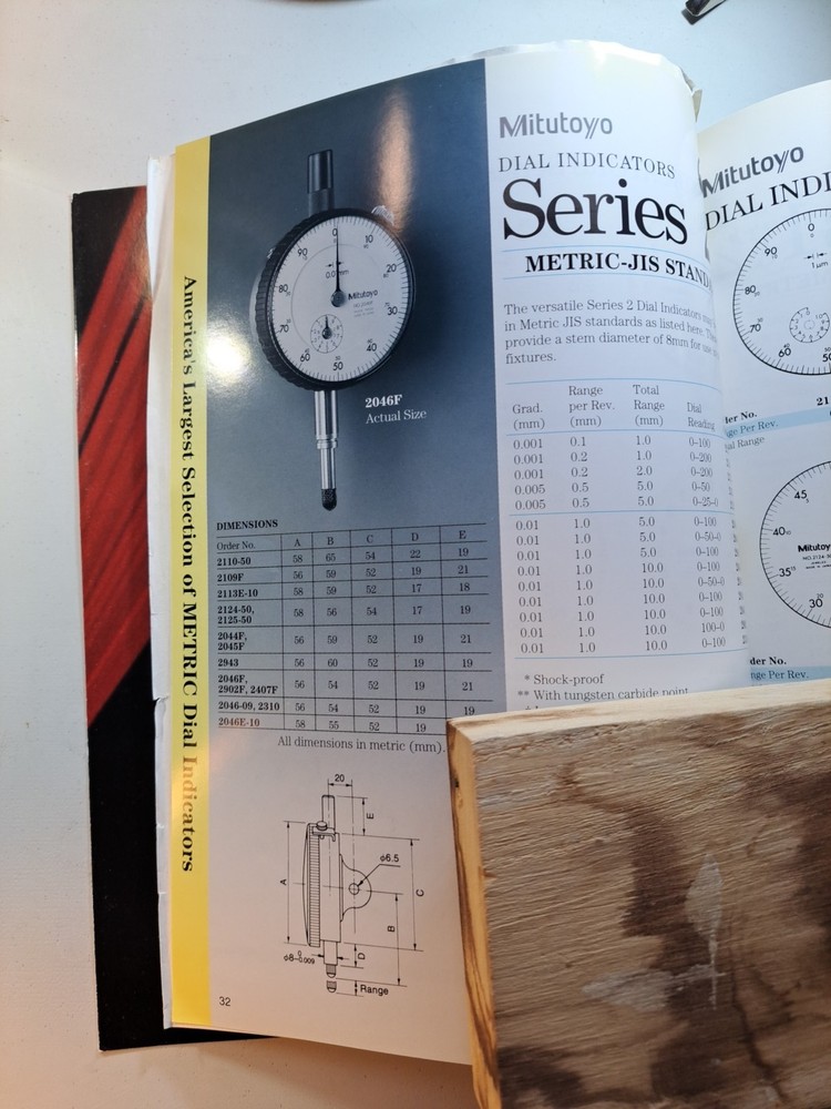 Mitutoyo Dial Indicators Catalog & Tool Training Binder Technical Info