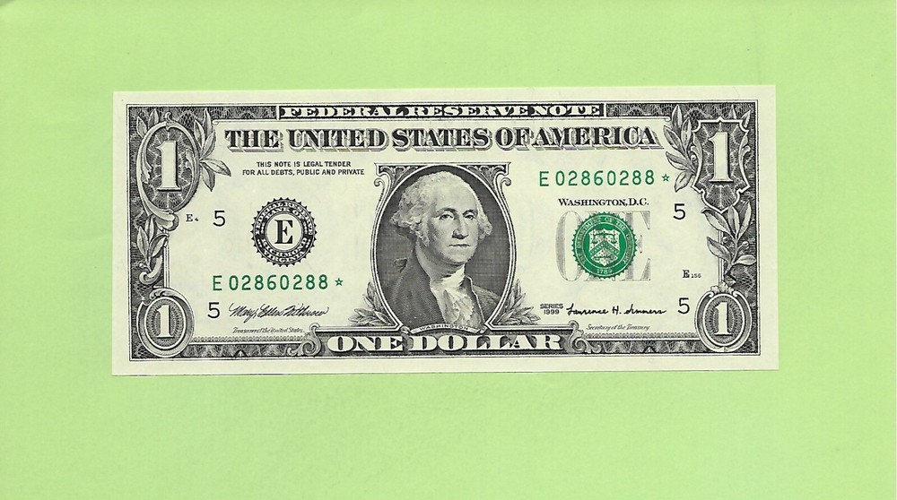 1999* ..UNCIRC $1  E 0286 0288 * .... 1999  $1  E-*     STAR NOTE        FRN