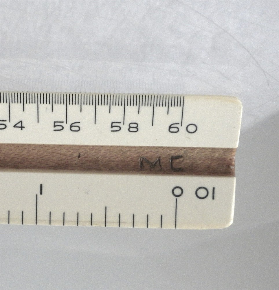 VTG ENGINE DIVIDED 360.E TRIANGULAR 3 SIDED PLASTIC WOOD RULER 12 INCHES &METRIC