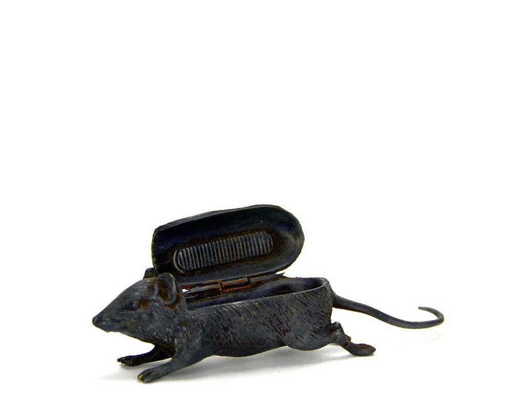 Vienna Bronze Casting Mouse Figure Match Holder