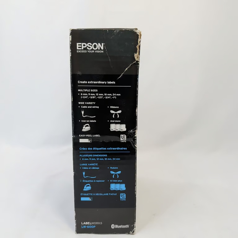 Epson LabelWorks LW-600P Portable Bluetooth Label Printer Maker iOS Android PC